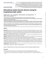 Educational needs of junior doctors caring for hospitalised older adults