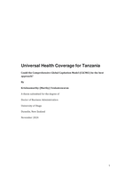 Universal health coverage for Tanzania: Universal health coverage for Tanzania: Could the Comprehensive Global Capitation Model (CGCM) be the best approach for Tanzania to achieve universal health?