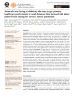 'Point-of-Care-Testing is definitely the way to go': primary healthcare professionals in rural Aotearoa New Zealand talk about point-of-care testing for cervical cancer prevention