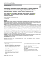 Effect of prior antiplatelet therapy on recurrence in patients with acute cerebral ischaemia: data from the triple antiplatelets for reducing dependency after ischaemic stroke (TARDIS) randomised trial