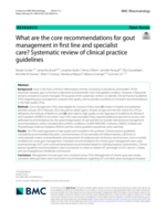 What are the core recommendations for gout management in first line and specialist care? Systematic review of clinical practice guidelines