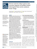 Do tax waivers reduce prices and increase imports of healthy foods? Interrupted time-series analyses from Tonga