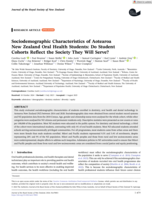 Sociodemographic Characteristics of Aotearoa New Zealand Oral Health Students: Do Student Cohorts Reflect the Society They Will Serve?