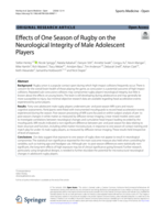 Effects of One Season of Rugby on the Neurological Integrity of Male Adolescent Players