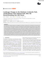 Landscape Changes in the Kitchener Avalanche Path, Aoraki/Mount Cook National Park After the Record‐Breaking July 2022 Storm