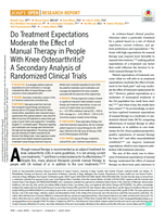 Do Treatment Expectations Moderate the Effect of Manual Therapy in People With Knee Osteoarthritis? A Secondary Analysis of Randomised Clinical Trials