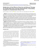 Moderators of the effects of exercise and manual therapy for people with knee and hip osteoarthritis: A secondary analysis of the MOA trial