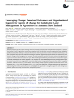 Leveraging Change: Perceived Relevance and Organisational Support for Agents of Change for Sustainable Land Management in Agriculture in Aotearoa New Zealand