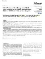 Identification of Cost Categories of Cleft Care Incurred by the Parent and Child from Birth to Adulthood in the United Kingdom
