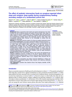 The effect of prebiotic intervention foods on caregiver-reported infant sleep and caregiver sleep quality during complementary feeding- secondary analysis of a randomized control trial
