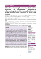 Interactive e-learning lessons in patient-centred interview: an international multi-centred collaboration project piloted among dental and oral health students at the University of Otago, New Zealand