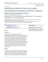 Disability Service Models for Children with Complex Neurodevelopmental Disabilities: Protocol for an Integrative Review of the International Literature