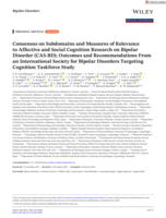 Consensus on Subdomains and Measures of Relevance to Affective and Social Cognition Research on Bipolar Disorder (CAS-BD); Outcomes and Recommendations From an International Society for Bipolar Disorders Targeting Cognition Taskforce Study