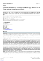 Maternal Perception vs Actual Breast Milk Supply: Protocol for an Observational Cross-Sectional Study