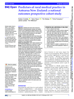 Predictors of rural medical practice in Aotearoa New Zealand: a national outcomes prospective cohort study