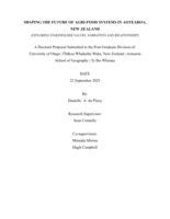 Shaping the future of agri-food system in Aotearoa, New Zealand: Exploring stakeholder values, narratives and relationships