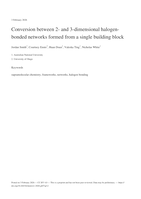 Conversion between 2-and 3-dimensional halogen-bonded networks formed from a single building block