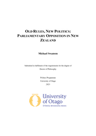 Old rules, new politics: parliamentary opposition in New Zealand