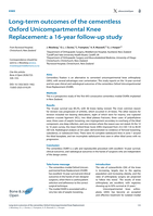 Long-term outcomes of the cementless Oxford Unicompartmental Knee Replacement: a 16-year follow-up study