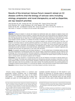 Results of the AVF Research Retreat on C2 Disease Confirms that the Biology of Varicose Veins Including Etiology, Progression and Novel Therapeutics as well as Disparities are Top Research Priorities