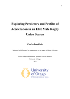 Exploring Predictors and Patterns of Acceleration in an Elite Male Rugby Union Season