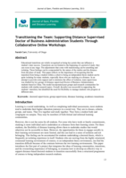 Transitioning the team: supporting distance supervised Doctor of Business Administration students through collaborative online workshops