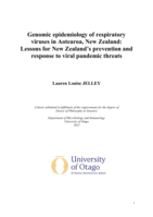 Genomic epidemiology of respiratory  viruses in Aotearoa, New Zealand:   Lessons for New Zealand’s prevention and  response to viral pandemic threats