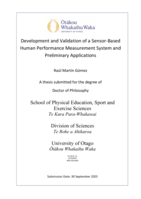 Development and validation of a sensor-based human performance measurement system and preliminary applications