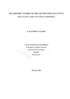 Telemetric studies of the geckos Hoplodactylus Maculatus and Naultinus Gemmeus