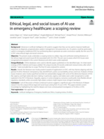 Ethical, legal, and social issues of AI use in emergency healthcare: a scoping review