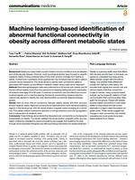 Machine learning-based identification of abnormal functional connectivity in obesity across different metabolic states