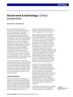 Social work & technology: Critical perspectives