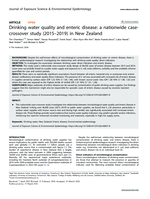 Drinking water quality and enteric disease: a nationwide case-crossover study (2015-2019) in New Zealand