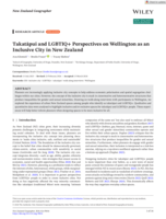 Takatāpui and LGBTIQ+ Perspectives on Wellington as an Inclusive City in New Zealand