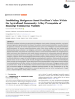 Establishing Biodigestate Based Fertilizer's Value Within the Agricultural Community: A Key Prerequisite of Bioenergy Commercial Viability