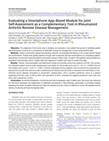 Evaluating a Smartphone App–Based Module for Joint Self‐Assessment as a Complementary Tool in Rheumatoid Arthritis Remote Disease Management