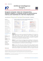 Surgical computer vision for intraoperative decision-support: a scoping review on performance metrics and readiness for real-time deployment
