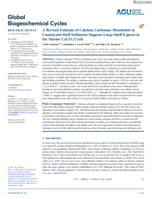 A Revised Estimate of Calcium Carbonate Dissolution in Coastal and Shelf Sediments Suggests Large Shelf Exports in the Marine CaCO3 Cycle