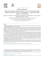 Motivation-informed digital reminders were no more effective than standard reminders for trial task completion in a randomised Study Within A Trial (SWAT)