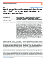 Horticultural intensification and plant-based diets of 18th century CE Waikato Māori in Aotearoa New Zealand
