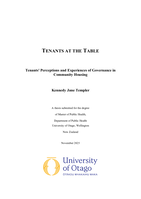 Tenants at the Table: Tenants' Perceptions and Experiences of Governance in Community Housing