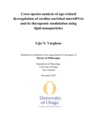 Cross species analysis of age-related dysregulation of cardiac-enriched microRNAs and its therapeutic modulation using lipid nanoparticles