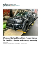 We need to tackle vehicle 'supersizing' for health, climate and energy security