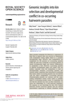 Genomic insights into kin selection and developmental conflict in co-occurring hairworm parasites