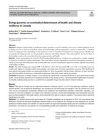 Energy poverty: an overlooked determinant of health and climate resilience in Canada