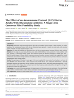 The Effect of an Autoimmune Protocol (AIP) Diet in Adults With Rheumatoid Arthritis: A Single Arm Crossover Pilot Feasibility Study