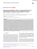 Measuring Food Safety Culture: A Systematic Review of Questionnaire Dimensions and Validation Practices