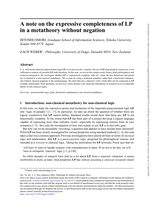 A note on the expressive completeness of LP in a metatheory without negation