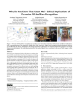 Why Do You Know That About Me?— Ethical Implications of Pervasive AR And Face Recognition