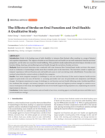 The Effects of Stroke on Oral Function and Oral Health: A Qualitative Study